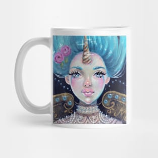 Betty Blue - Blue haired circus unicorn girl Mug